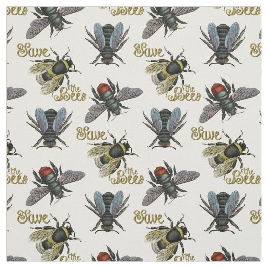 蜂のヴィンテージの蜂を救って下さい ファブリック (見本)