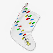 蜂の付いたクリスマスライト スモールクリスマスストッキング (正面 (吊り時))