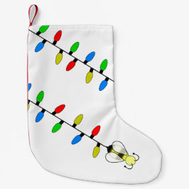 蜂の付いたクリスマスライト スモールクリスマスストッキング