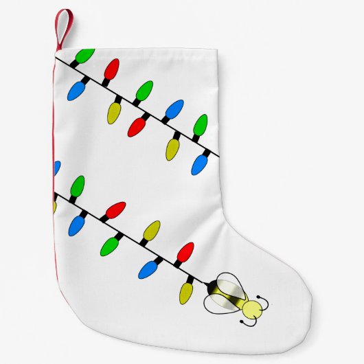 蜂の付いたクリスマスライト スモールクリスマスストッキング (正面)