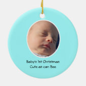 蜂の写真のクリスマスのオーナメントができるようにかわいい セラミックオーナメント (裏面)