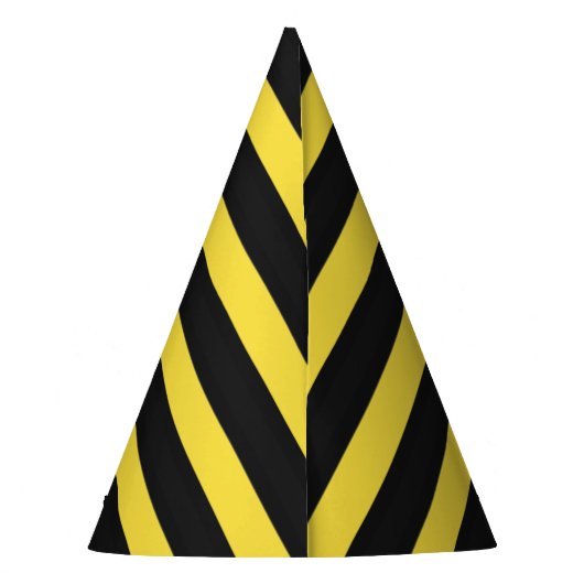蜂の刺激を受けたで黒くおよび黄色のストライプ パーティーハット (裏面)