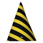 蜂の刺激を受けたで黒くおよび黄色のストライプ パーティーハット (右)