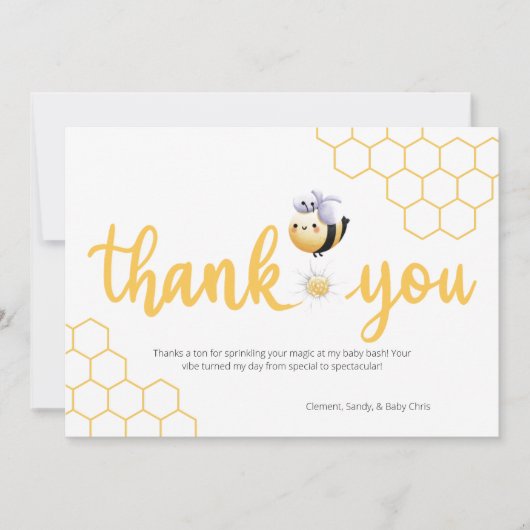 蜂の効用モーメントベビービー サンキューカード (正面)