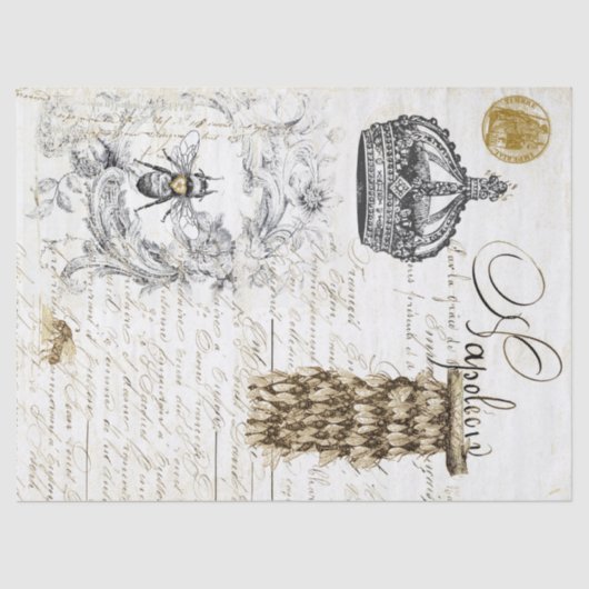 蜂の原稿のDecoupageのティッシュペーパー 薄葉紙 (正面)