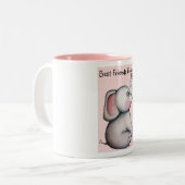 蜂の友情のマグを持つベビー象 ツートーンマグカップ (正面左)