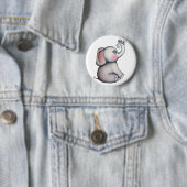 蜂の友情ボタンを持つベビー象 缶バッジ (インサイチュ)