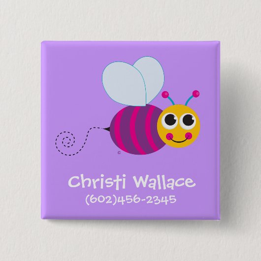 蜂の同一証明ボタン 缶バッジ (正面)
