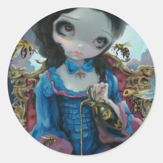 「蜂の女王のステッカー ラウンドシール (正面)