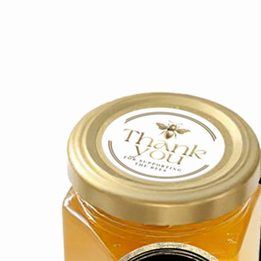 蜂の女王ビーをサポートしてくれてありがとう金ゴールド ラウンドシール