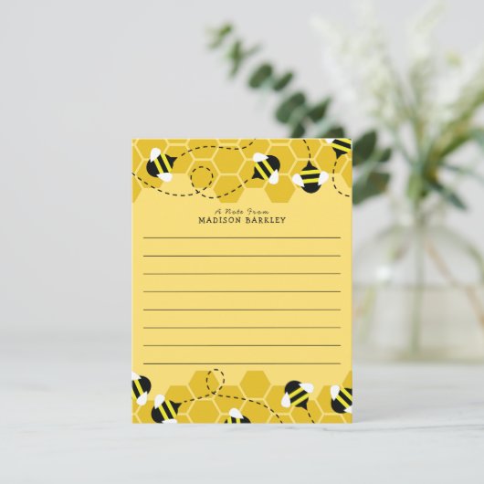 蜂の子のかわいい平たい文房具カード サンキューカード (スタンド正面)