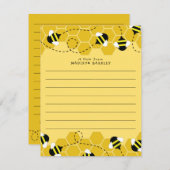 蜂の子のかわいい平たい文房具カード サンキューカード (正面/裏面)