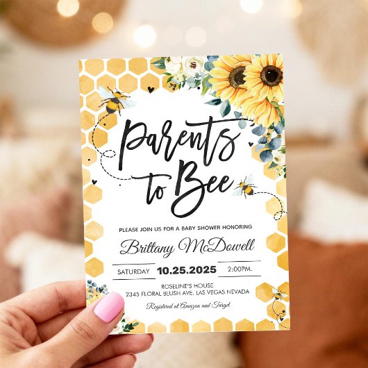 蜂の子のシャワー親 招待状