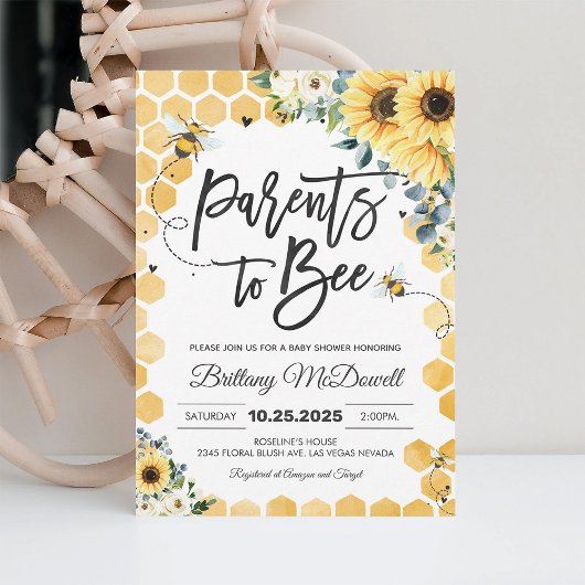 蜂の子のシャワー親 招待状