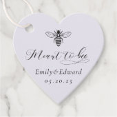 蜂の巣となるハート型の紫結婚 フェイバータグ (正面)