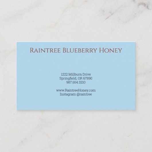 蜂の巣と蜂のヴィンテージコーンフラワーブルー 名刺 (裏面)