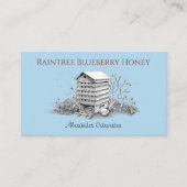 蜂の巣と蜂のヴィンテージコーンフラワーブルー 名刺 (正面)