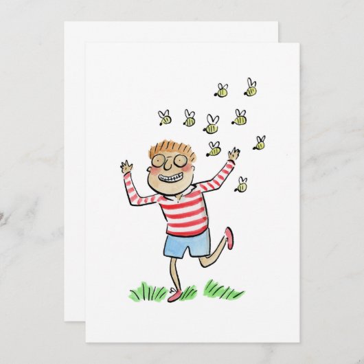 蜂の巣による花束 招待状 (正面/裏面)