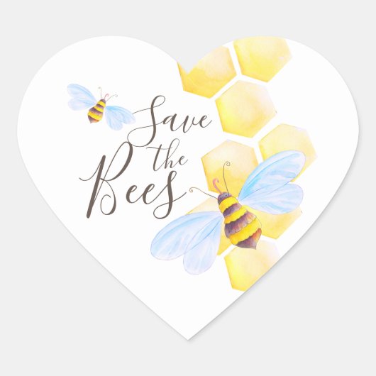 蜂の巣の水の色救の芸術 ハートシール (正面)