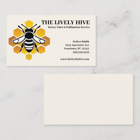 蜂の巣の養蜂家の白黒の蜂 名刺 (正面/裏面)
