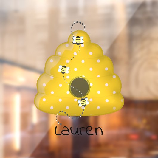 蜂の巣カッコいいつき蜂パーソナライズされた ウィンドウサイン (シート2)