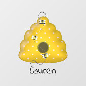 蜂の巣カッコいいつき蜂パーソナライズされた ウィンドウサイン (シート)