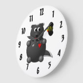 蜂の巣入りかわいいハチミアナグマ ラージ壁時計 (傾斜)