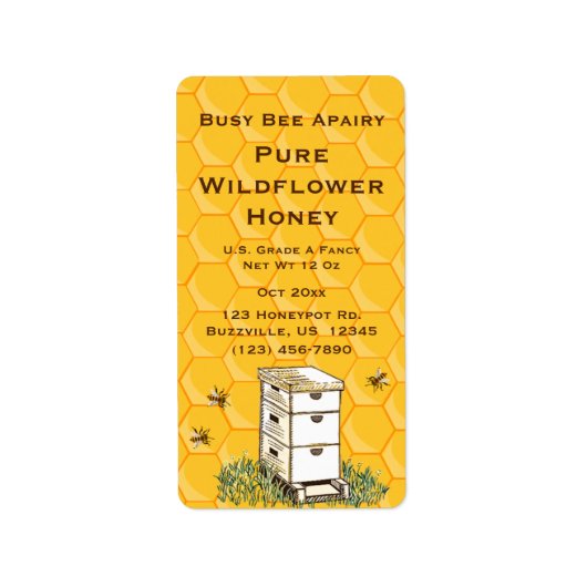 蜂の巣及び蜂の巣状パーソナライズされたスタイル2 ラベル (正面)