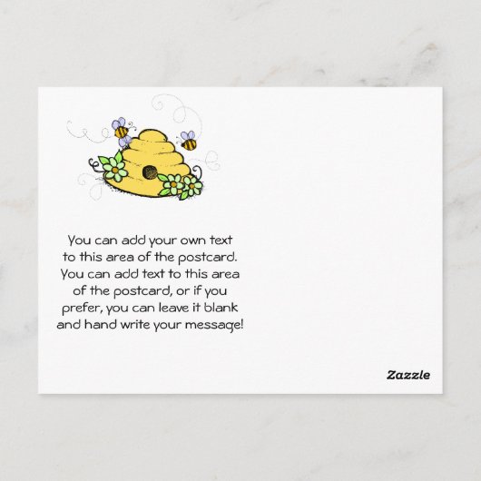 蜂の巣及び蜂の誕生日ありがとうハガキ ポストカード (裏面)