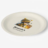 蜂の巣姿のかわいい女の子誕生日 ペーパープレート (アングル)