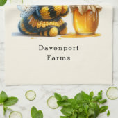 蜂の巣姿のかわいい女の子 キッチンタオル (折り畳み)