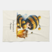 蜂の巣姿のかわいい女の子 キッチンタオル (横)