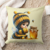 蜂の巣姿のかわいい女の子 クッション (ブランケット)