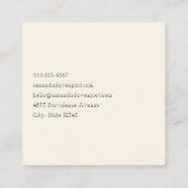 蜂の巣姿のかわいい女の子 スクエア名刺 (裏面)