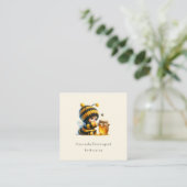 蜂の巣姿のかわいい女の子 スクエア名刺 (スタンド正面)