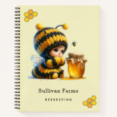 蜂の巣姿のかわいい女の子 ノートブック (正面)