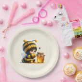 蜂の巣姿のかわいい女の子 ペーパープレート (パーティー)