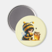 蜂の巣姿のかわいい女の子 マグネット (正面/裏面)