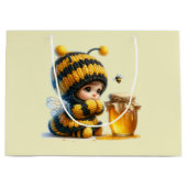 蜂の巣姿のかわいい女の子 ラージペーパーバッグ (正面)