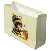 蜂の巣姿のかわいい女の子 ラージペーパーバッグ (正面アングル)