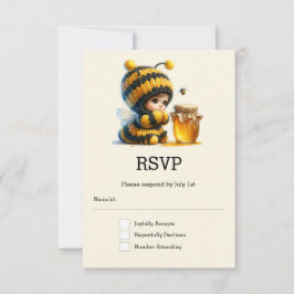 蜂の巣姿のかわいい女の子 出欠カード