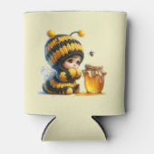蜂の巣姿のかわいい女の子 缶クーラー (正面)