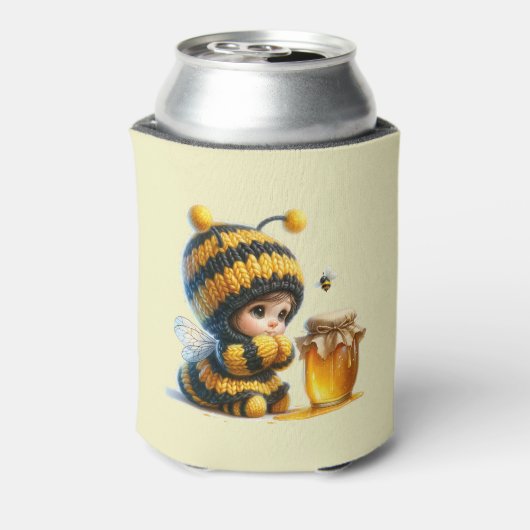 蜂の巣姿のかわいい女の子 缶クーラー (缶裏面)
