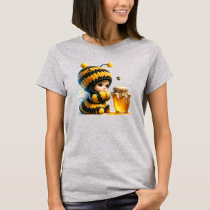 蜂の巣姿のかわいい女の子 Tシャツ