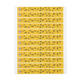 蜂の巣改ざん防止イエロー金ゴールドハニー瓶ラベル ラップアラウンドラベル