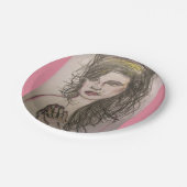 蜂の巣毛の祈女の子 ペーパープレート (アングル)