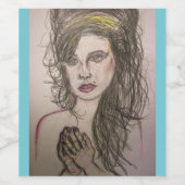 蜂の巣毛の祈女の子 ワインラベル (シングルラベル)