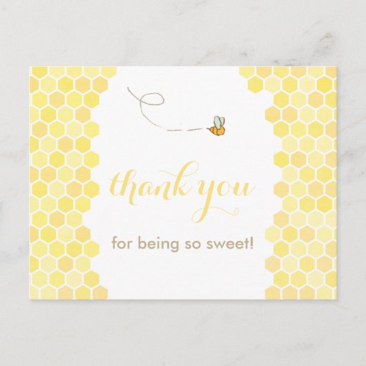蜂の巣状のサンキューカード感謝してい、ビーユー、蜂蜜 ポストカード (正面)