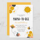 蜂の巣状のママから蜂の巣状のベビーシャワー 招待状 (正面/裏面)