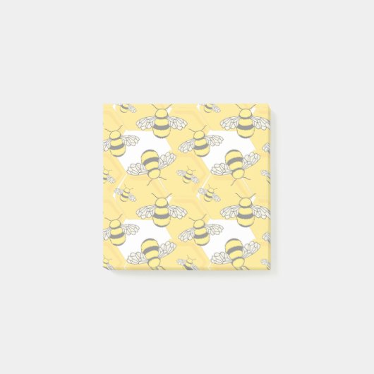 蜂の巣箱のミツバチかわいい ポストイット (正面)
